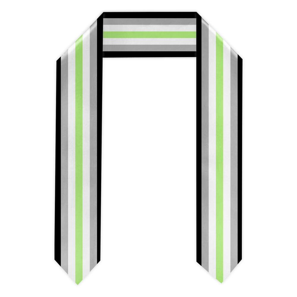 6640 Agender pride Rainbow Graduation Stole LGBT Double Layer Satin